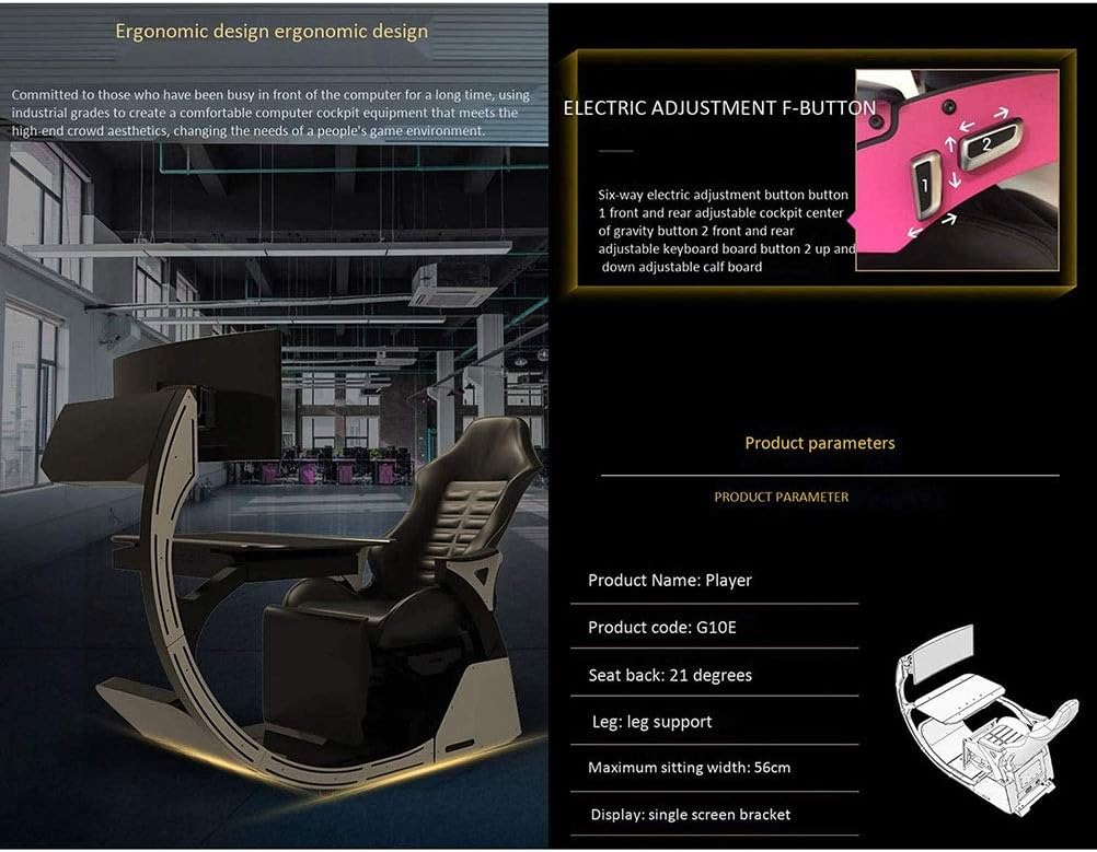 FLOWFX Video Game Chairs Gaming Chair Ergonomic Computer Cockpit Happy-Chair-Esports-Chair with Comfortable Neck And Lumbar Spine Tiresome (Color : Blue) lofty ambition image 3 FLOWFX Video Game Chairs Gaming Chair Ergonomic Computer Cockpit Happy-Chair-Esports-Chair with Comfortable Neck And Lumbar Spine Tiresome (Color : Blue) lofty ambition image 3